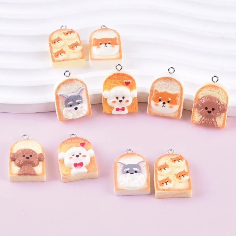Pet Supplies Warehouse - 10 Buah Liontin Resin Anjing Roti