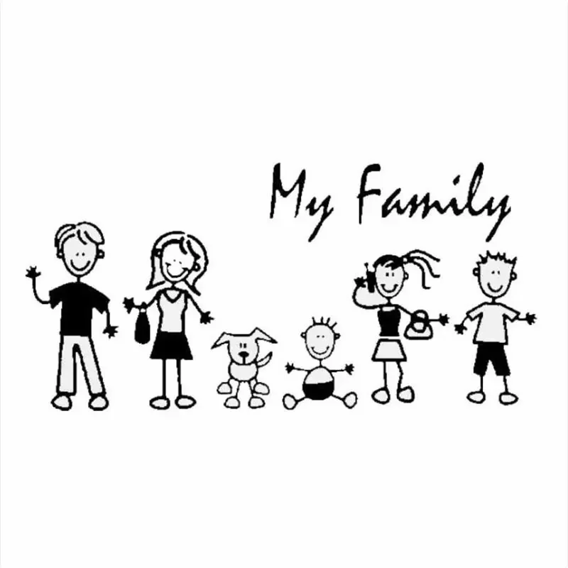 Pet Supplies Warehouse - Stiker Mobil Keluarga Tongkat Gambar Anak