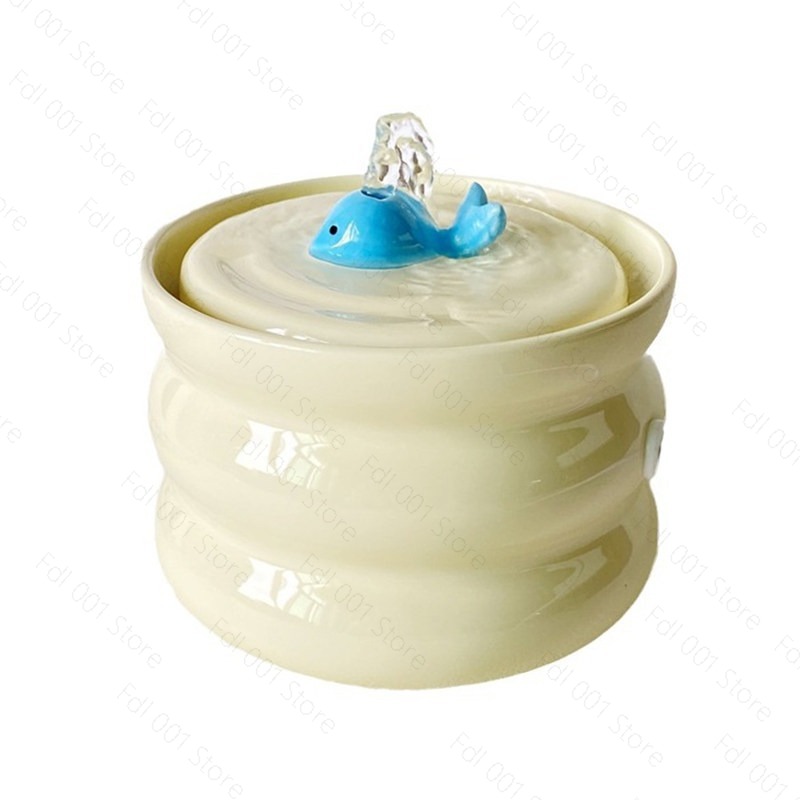 Pet Water Fountain - Tempat Minum Kucing Otomatis 800ml Keramik,