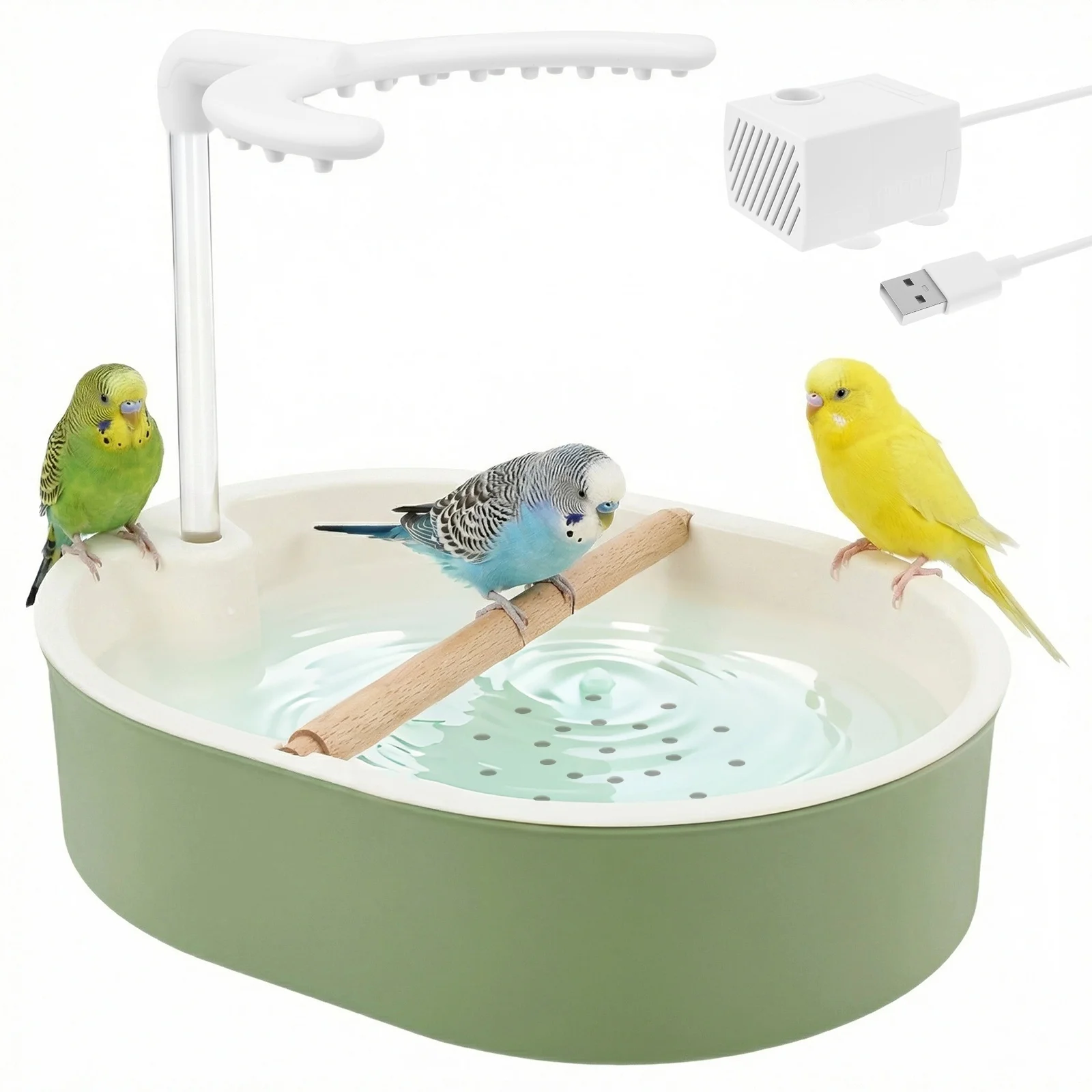 Pet Water Fountain - Bak Mandi Burung Otomatis USB Elektrik